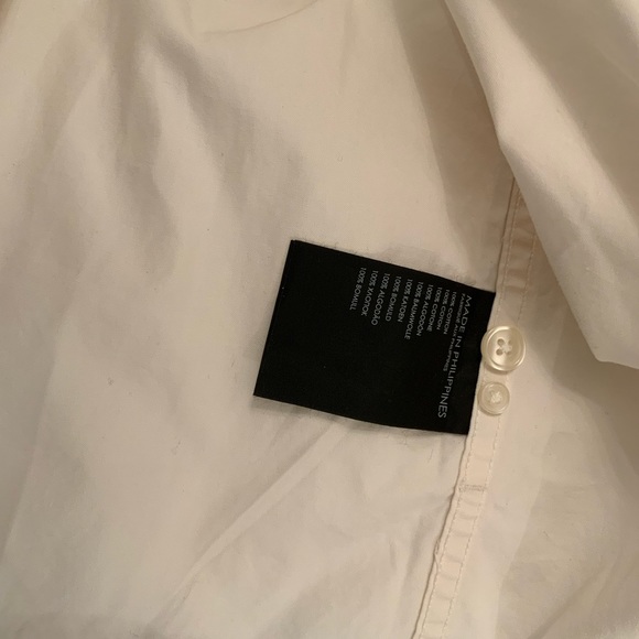 Club Monaco Men’s Workshirt Straight Fit Cotton Long Sleeve Off White/Ivory - Picture 3 of 3